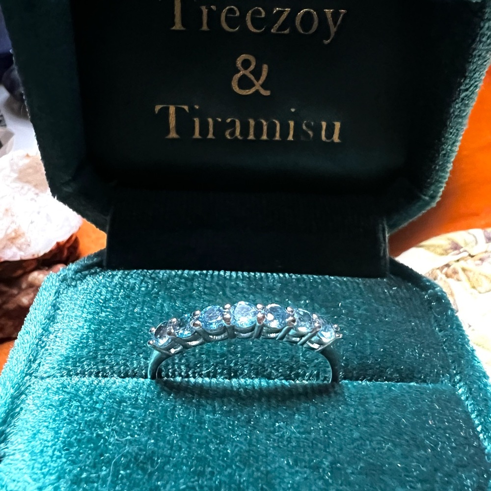 Blue Topaz Ring w/ Silver Band